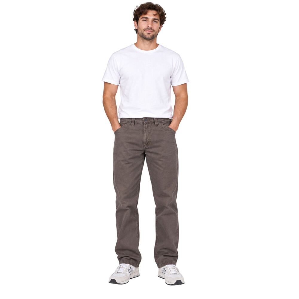 34 x 32 blue mountain dark khaki straight pants work career casual preppy EUC #